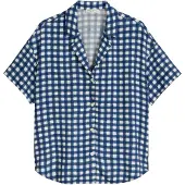 Marc o'polo Slaapshirt ' Mix N Match ' navy / wit