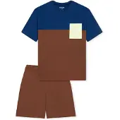 Schiesser Nachtkledij ' Teens Nightwear ' donkerblauw / bruin