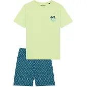 Schiesser Nachtkledij 'Nightwear' limoen / smaragd / pastelgroen
