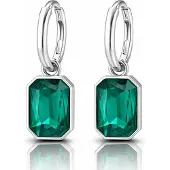 Cilla Jewels Oorringen Zilverkleurig Groen Kristal