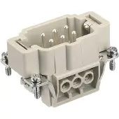 Harting HAN E stekerverbinding, insteek type 6-greeps schroefverbinding max 2,5mm2, 16A6 pool, Kabels + Stekkers, Grijs