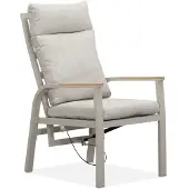 LUX outdoor living Annecy dining tuinstoel | aluminium + teakhout | beige 1 persoon
