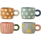 Bloomingville Nini Cup 4-pack - Koffiekopjes Steengoed Multi - 82073037