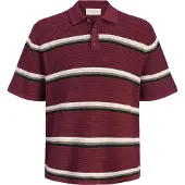 Jack & Jones Shirt 'JORMaine' rosa / wijnrood / zwart / wit