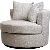 Giga Meubel Draaifauteuil Thony Rond Beige Chenille