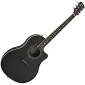 Gear4Music Roundback Electro Acoustic Guitar by Black