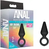 Anal Adventures Platinum S - anale plug (zwart) - klein