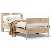 vidaXL Bedframe zonder matras massief grenenhout 75x190 cm