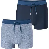 Schiesser Zwembroek ' Ocean Swim ' blauw / nachtblauw / wit