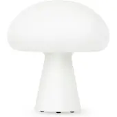 Gubi LED tafellamp Obello, IP44, mat glas dimbaar, wit / opaal, Woon-/ Eetkamer, Glas, Design