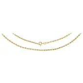 Cavill - 9 Karaats Geelgouden Halsketting met Filigrane Gedraaide Schakels - 50 cm Lange Lichte Ketting - Elegante Ketting Dames met Karabijnsluiting