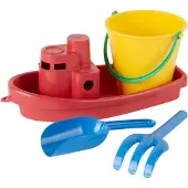 Dantoy - Classic Recycled red boat set in net (1432)