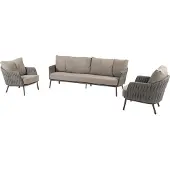 Taste by 4SO Cannes loungebank met 2 loungestoelen terre - |