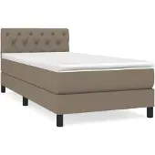 vidaXL Boxspring met matras stof taupe 80x200 cm
