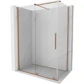 Mexen Velar schuifdouchecabine 160 x 80 , transparant, geborsteld koper - 871-160-080-01-65