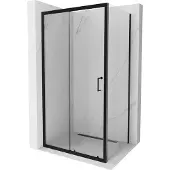 Mexen Apia douchecabine schuifbaar 125 x 100 cm, transparant, zwart - 840-125-100-70-00