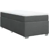 vidaXL Boxspring met matras stof donkergrijs 100x200 cm