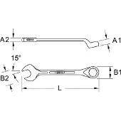Ks Tools 517.2628 5172628 Ring-steeksleutel Sleutelbreedte (inch) 1 3/4