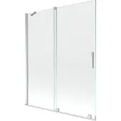 Mexen Velar badwand 2-delig schuifbaar 140 x 150 , transparant, chroom - 896-140-000-01-01