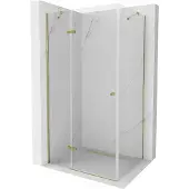 Mexen Roma scharnierende douchecabine 70 x 80 cm, transparant, goud - 854-070-080-50-00
