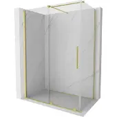 Mexen Velar schuifdouchecabine 160 x 80 , transparant, geborsteld goud - 871-160-080-01-55