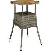 Syfax Tuintafel Ø60x75 cm acaciahout en poly rattan grijs