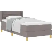 Syfax Boxspringbed met kussen met hoofdeinde Taupe 190 x 90 cm Stof