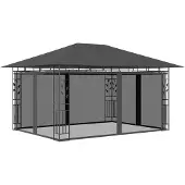 Syfax Prieel met klamboe 180 g/m² 4x3x2,73 m antraciet