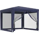 Syfax Partytent met 4 mesh zijwanden 3x3 m HDPE blauw