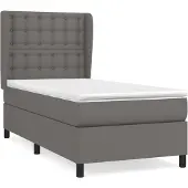 Syfax Boxspring met matras kunstleer grijs 90x200 cm