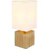 Globo Lighting Strakke tafellamp Valentino hout met witte kap
