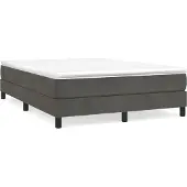Syfax Boxspring met matras fluweel donkergrijs 140x200 cm