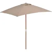 The Living Store Parasol Tuin - 150x200x235 cm - Taupe