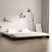 Prolenta Maison Exclusive - Palletbed, zwart, 140x190 cm, massief grenenhout