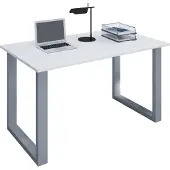 VCM Lona Bureau 110x50 cm U-frame wit/zilverkleurig.