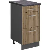 Vicco R-Line Keukenonderkast – 40 cm met laden, WB Antraciet Artisanaal eiken