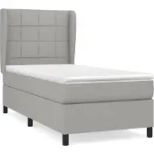 Syfax Boxspring met matras stof lichtgrijs 80x200 cm