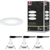 Paulmann 3-voudige spot Nova, rond, wit, vast, IP44, GU10, 4000K Nova, wit / opaal, Badkamer, Aluminium, Modern