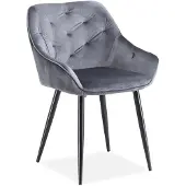 Halmar K487 Serie - Grijs Velvet Eetkamerstoel - Ergonomisch - Metalen Frame