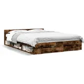 vidaXL Bedframe met lades bewerkt hout gerookt eikenkleurig 140x200 cm