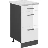 Vicco R-Line Keukenonderkast – 40 cm WB Marmer Wit Hoogglans