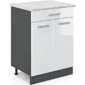 Vicco R-Line Keukenonderkast – 60 cm WB Marmer Wit Hoogglans
