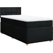 vidaXL Boxspring met matras stof zwart 80x200 cm