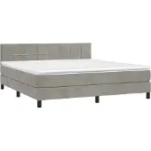 Syfax Boxspring met matras fluweel lichtgrijs 180x200 cm