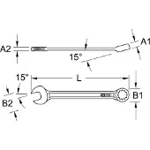 Ks Tools 518.0622 5180622 Ring-steeksleutel Sleutelbreedte (metrisch) 22 mm