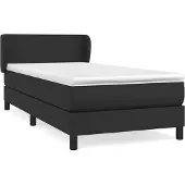 Syfax Boxspring met matras kunstleer zwart 90x200 cm