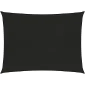The Living Store Zonnezeil HDPE - 3x4m - zwart