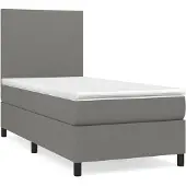 Syfax Boxspring met matras stof donkergrijs 90x200 cm
