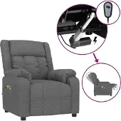 Syfax Massagestoel elektrisch stof donkergrijs