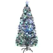Syfax Voorverlichte kerstboom met standaard en LED 180 cm glasvezel